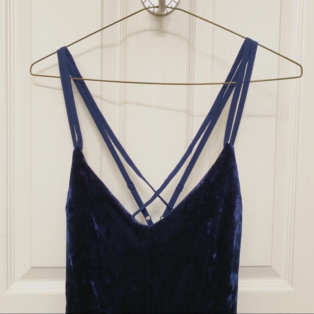 blue velvet skater dress